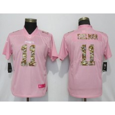 Women Nike New England Patriots #11 Julian Edelman Pink Camo Fashion Limited Jersey