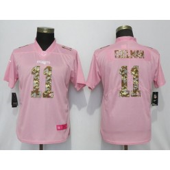 Women Nike New England Patriots #11 Julian Edelman Pink Camo Fashion Limited Jersey