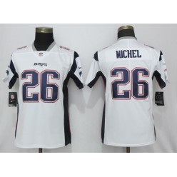 Women Nike New England Patriots #26 Sony Michel White Vapor Untouchable Limited Jersey