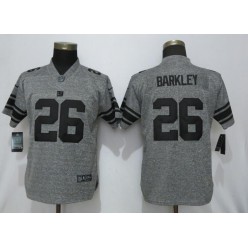 Women Nike New York Giants #26 Saquon Barkley Gray Gridiron Gray Vapor Untouchable Limited Jersey