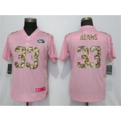 Women Nike New York Jets #33 Jamal Adams Pink Camo Fashion Limited Jersey