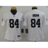 Women Nike Oakland Raiders #84 Antonio Brown White Vapor Untouchable Limited Jersey
