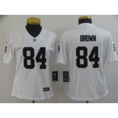 Women Nike Oakland Raiders #84 Antonio Brown White Vapor Untouchable Limited Jersey