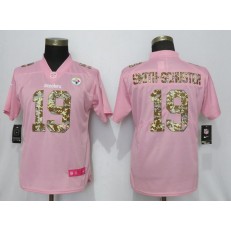 Women Nike Pittsburgh Steelers #19 JuJu Smith Schuster Pink Camo Fashion Limited Jersey
