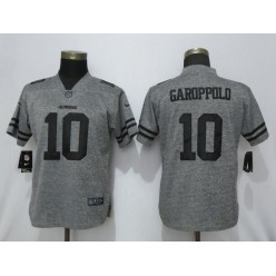 Women Nike San Francisco 49ers #10 Jimmy Garoppolo Gray Gridiron Gray Vapor Untouchable Limited Jersey