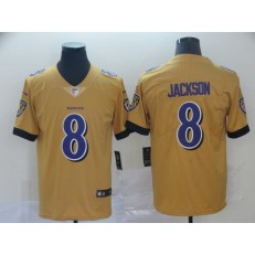 Baltimore Ravens #8 Lamar Jackson Gold Inverted Legend Limited Nike NFL Men Jersey