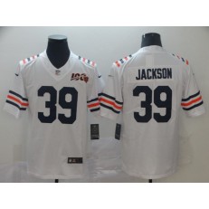 Chicago Bears #39 Eddie Jackson White 2019 100th Season Alternate Classic Retired Vapor Untouchable Limited Nike NFL Men Jersey
