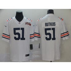 Chicago Bears #51 Dick Butkus White 2019 100th Season Alternate Classic Retired Vapor Untouchable Limited Nike NFL Men Jersey