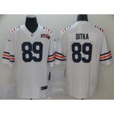 Chicago Bears #89 Mike Ditka White 2019 100th Season Alternate Classic Retired Vapor Untouchable Limited Nike NFL Men Jersey