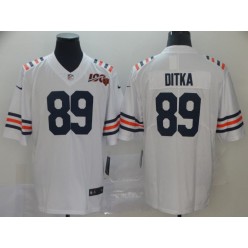 Chicago Bears #89 Mike Ditka White 2019 100th Season Alternate Classic Retired Vapor Untouchable Limited Nike NFL Men Jersey