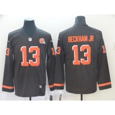 Cleveland Browns #13 Odell Beckham Jr Brown Therma Long Sleeve Nike NFL Men Jersey