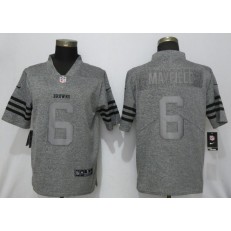 Cleveland Browns #6 Baker Mayfield Gray Gridiron Gray Vapor Untouchable Limited Nike NFL Men Jersey