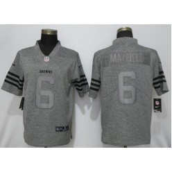 Cleveland Browns #6 Baker Mayfield Gray Gridiron Gray Vapor Untouchable Limited Nike NFL Men Jersey