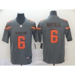 Cleveland Browns #6 Baker Mayfield Gray Inverted Legend Limited Nike NFL Men Jersey