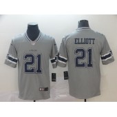 Dallas Cowboys #21 Ezekiel Elliott Gray Inverted Legend Limited Nike NFL Men Jersey