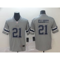 Dallas Cowboys #21 Ezekiel Elliott Gray Inverted Legend Limited Nike NFL Men Jersey