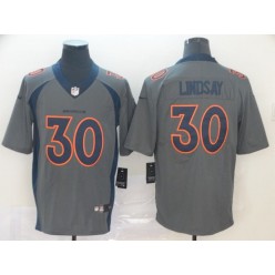 Denver Broncos #30 Phillip Lindsay Gray Inverted Legend Limited Nike NFL Men Jersey