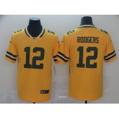 Green Bay Packers #12 Aaron Rodgers Gold Inverted Legend Limited Nike NFL Men Jersey