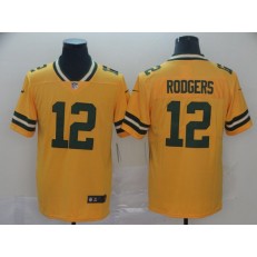 Green Bay Packers #12 Aaron Rodgers Gold Inverted Legend Limited Nike NFL Men Jersey