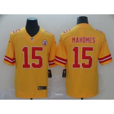 Kansas City Chiefs #15 Patrick Mahomes Gold Inverted Legend Limited Nike NFL Men Jersey