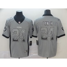 Oakland Raiders #24 Marshawn Lynch Gray Drift Fashion Limited Nike NFL Men Jersey