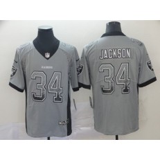 Oakland Raiders #34 Bo Jackson Gray Drift Fashion Limited Nike NFL Men Jersey