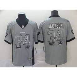 Oakland Raiders #34 Bo Jackson Gray Drift Fashion Limited Nike NFL Men Jersey