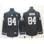 Oakland Raiders #84 Antonio Brown Black Therma Long Sleeve Nike NFL Men Jersey