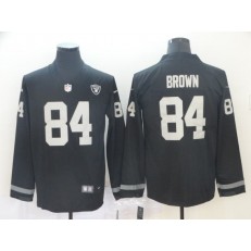 Oakland Raiders #84 Antonio Brown Black Therma Long Sleeve Nike NFL Men Jersey
