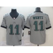 Philadelphia Eagles #11 Carson Wentz Silver Inverted Legend Limited Nike NFL Men Jersey