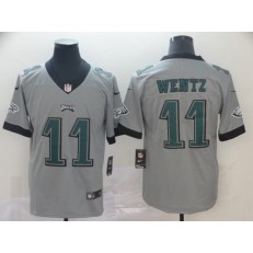 Philadelphia Eagles #11 Carson Wentz Silver Inverted Legend Limited Nike NFL Men Jersey