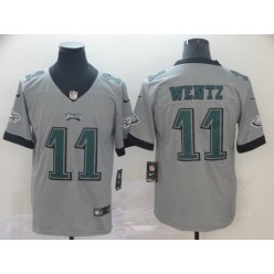 Philadelphia Eagles #11 Carson Wentz Silver Inverted Legend Limited Nike NFL Men Jersey