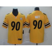 Pittsburgh Steelers #90 T.J. Watt Gold Inverted Legend Limited Nike NFL Men Jersey