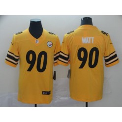 Pittsburgh Steelers #90 T.J. Watt Gold Inverted Legend Limited Nike NFL Men Jersey