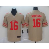 San Francisco 49ers #16 Joe Montana Gold Inverted Legend Limited Nike NFL Men Jersey