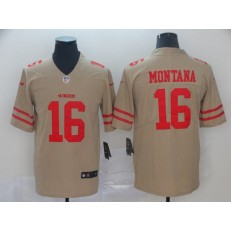 San Francisco 49ers #16 Joe Montana Gold Inverted Legend Limited Nike NFL Men Jersey