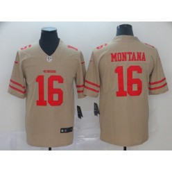 San Francisco 49ers #16 Joe Montana Gold Inverted Legend Limited Nike NFL Men Jersey