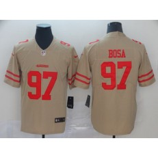 San Francisco 49ers #97 Nick Bosa Cream Inverted Legend Limited Nike NFL Men Jersey