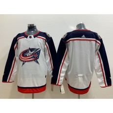 Columbus Blue Jackets Blank White Adidas NHL Men Jersey
