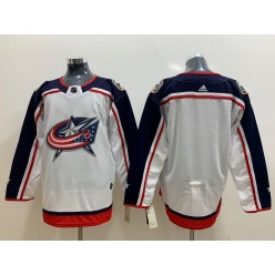 Columbus Blue Jackets Blank White Adidas NHL Men Jersey