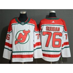 New Jersey Devils 76 P.K. Subban White Adidas NHL Men Jersey