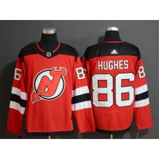 New Jersey Devils 86 Jack Hughes Red Adidas NHL Men Jersey