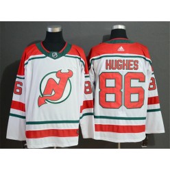 New Jersey Devils 86 Jack Hughes White Adidas NHL Men Jersey