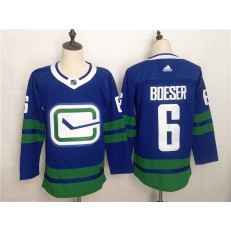 Vancouver Canucks 6 Brock Boeser Blue Adidas NHL Men Jersey