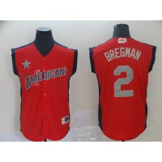 American League #2 Alex Bregman Red 2019 MLB All Star Game Workout Player Jersey