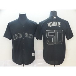 MLB Boston Red Sox #50 Mookie Betts Black 2019 Players' Weekend Player Jersey