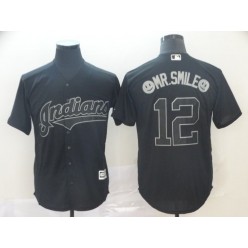 MLB Cleveland Indians #12 Francisco Lindor Black 2019 Players' Weekend Player Jersey