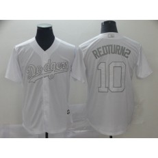 MLB Los Angeles Dodgers #10 Justin Turner RedTurn2 White 2019 Players' Weekend Player Jersey