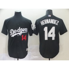 MLB Los Angeles Dodgers #14 Enrique Hernandez Black Turn Back The Clock Cool Base Jersey