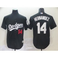 MLB Los Angeles Dodgers #14 Enrique Hernandez Black Turn Back The Clock Cool Base Jersey
